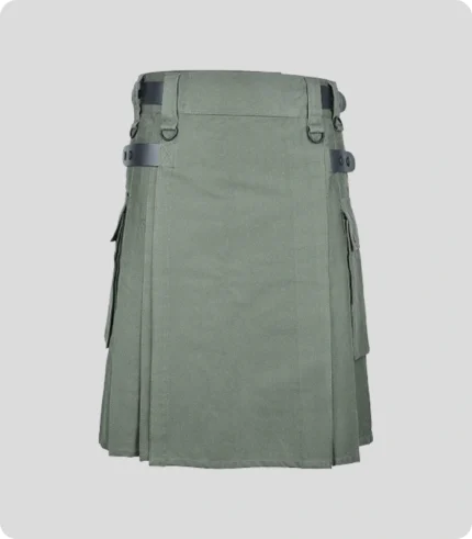 Scottish Gray Utility Kilt For Mens