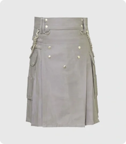 Standard Grey Utility Kilt For Mens