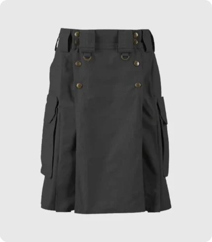 Black Cargo Utility Kilt For Sale