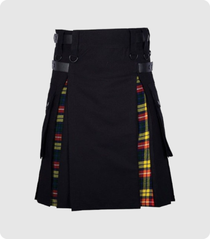 Custom Made Black Hybrid Kilt