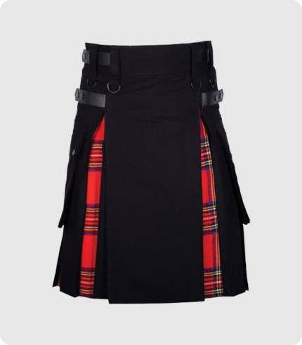 Custom Made Black Hybrid Kilt