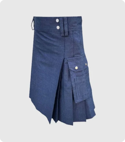 Blue Denim Kilt For Men