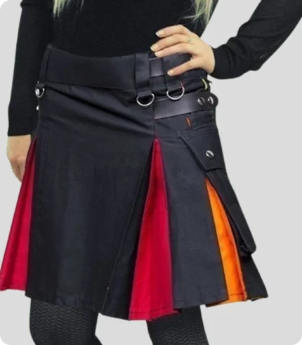 Handmade Rainbow Utility Kilt For Women