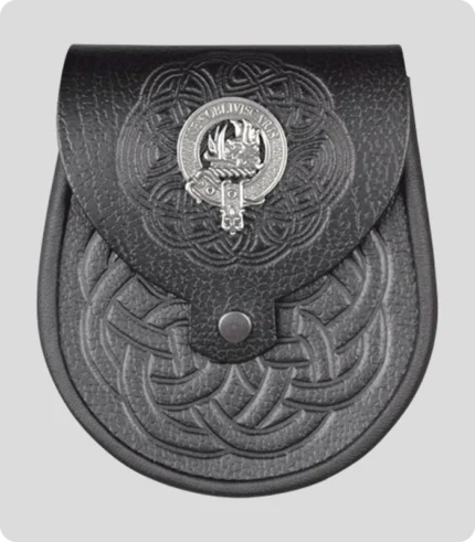 Clan Crest Celtic Leather Sporran