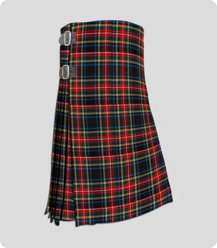 Handmade Black Stewart Tartan Kilt