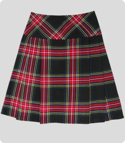 Handmade Black Stewart Tartan Skirt Back