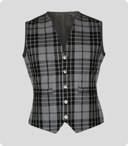 Handmade Grey Hamilton Tartan Waistcoat