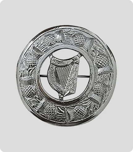 Handmade Irish Harp Kilt Brooch