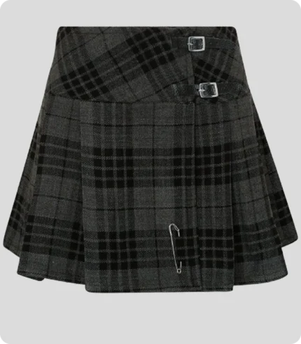 Handmade Women Hamilton Grey Tartan Skirt